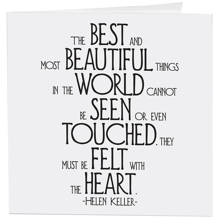 Quotable - Vente Carte de vœux classique - Cartes - 70- Les plus belles choses (Helen Keller)