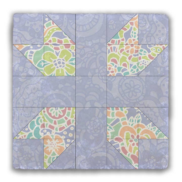 New England Quilt Trommelstein-Untersetzer für den Großhandel von Nelson Gifts Wholesale