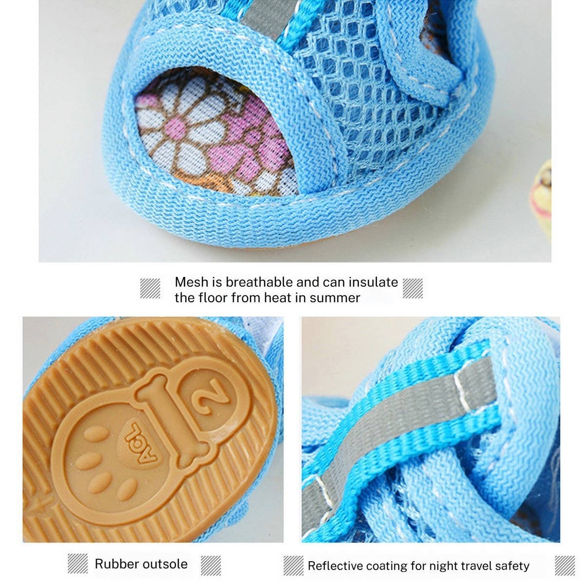 PAWPAWwholesale - Wholesale Pet Boots - Dog - Summer Dog Sandals – Anti-Slip Pet Shoes Set of 4_CWMM72537