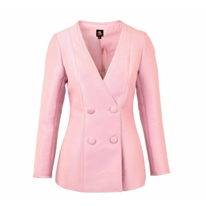 Perla Silk Dubbel Breasted Silk Jacquard Blazer för wholesale av HottieandLord