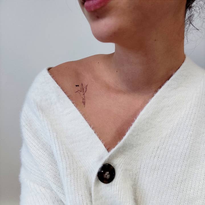 Sioou - Wholesale Temporary Tattoo - Black Hummingbird1