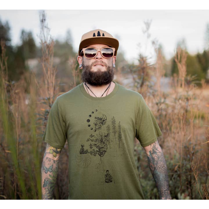 Sacred State Design – wholesale T-shirts med screentryck – Herr – USA-tillverkad hamp-T-shirt med helig geometri och Buddha-design