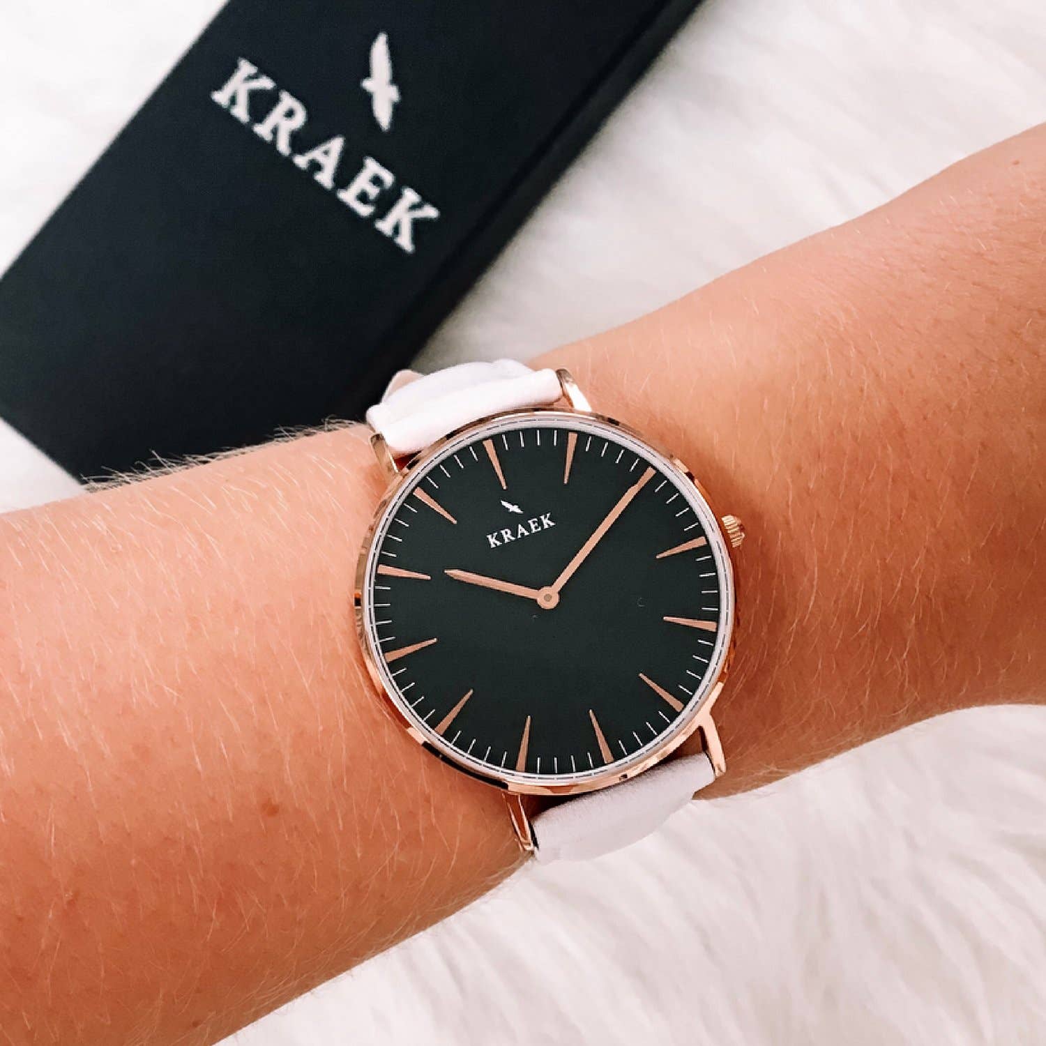 KRAEK Watches - Wholesale Wrist Watch - Women's - Swift | Rose Gold | White | 36 mm4