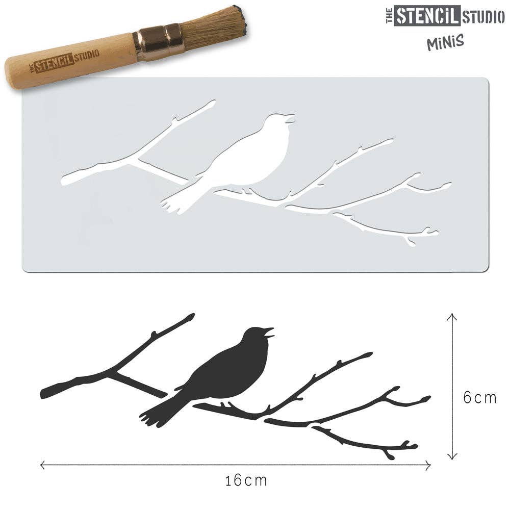 The Stencil Studio – wholesale Stencil/craft die – Stencil MiNiS - Blackbird Branch Stencil2