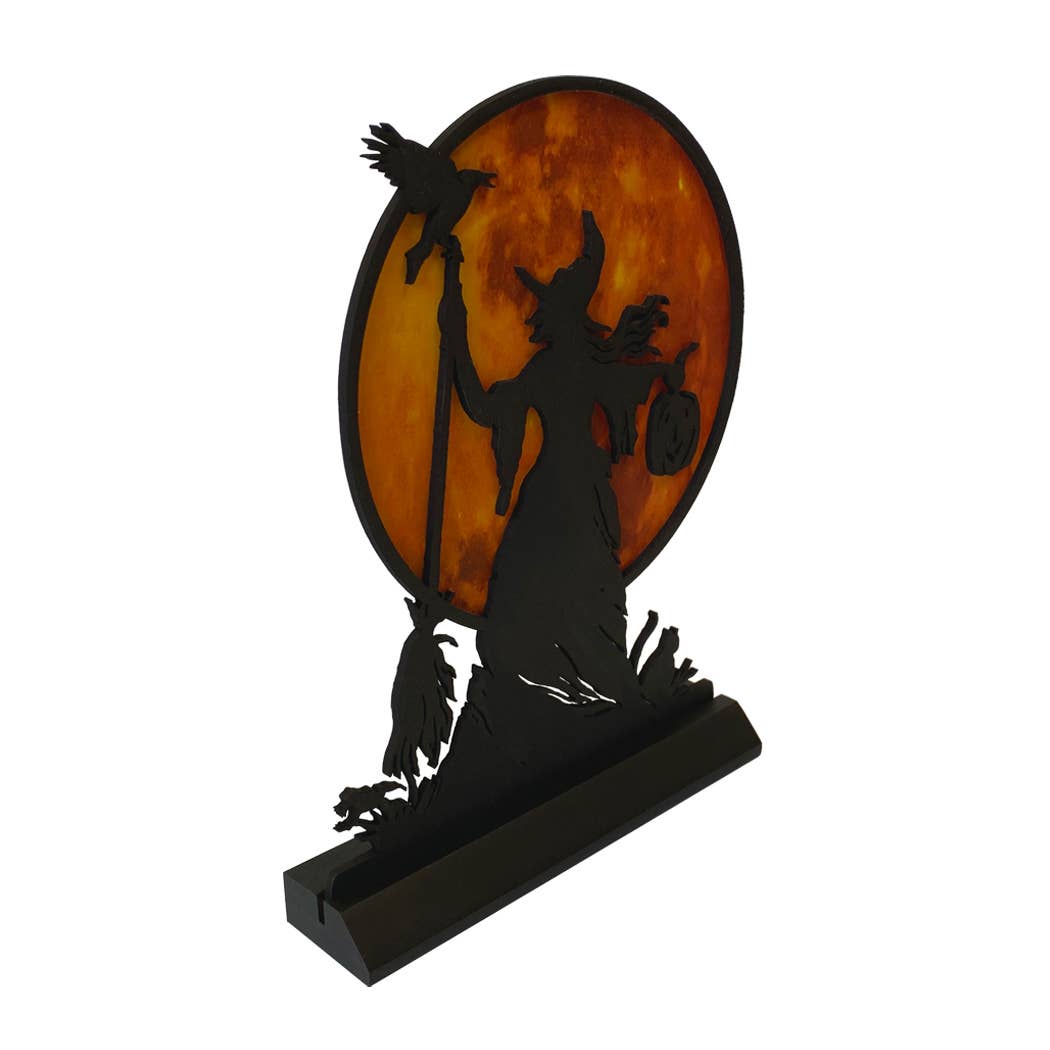 Madison Bay Co. - Historical Home Decor Reproductions - Wholesale Decorative Tabletop Object - Wicked Witch with Moon Silhouette Halloween Decoration1