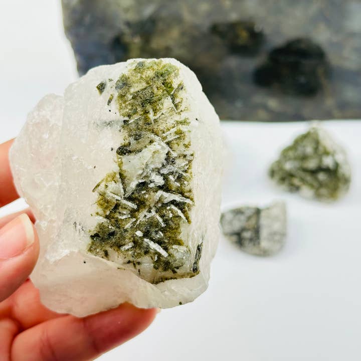 Rock Paradise - Wholesale Spiritual Stone/Crystal - Green Tourmaline Rough Crystal on Matrix