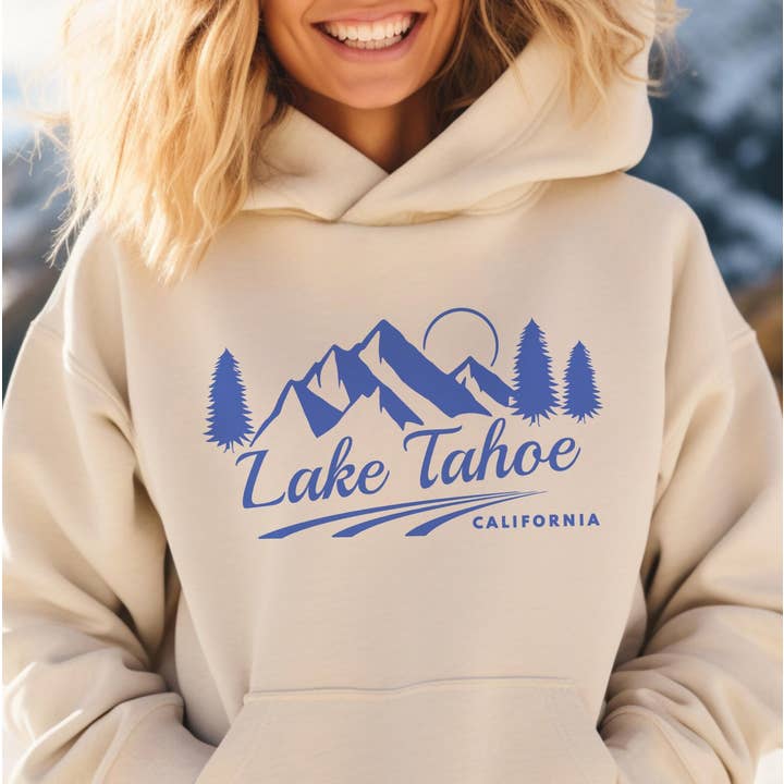 Lake Tahoe, California Hoodie - Unisex Mountain Lake Tahoe Hoodie Sweatshirt for wholesale by Hey Mountains