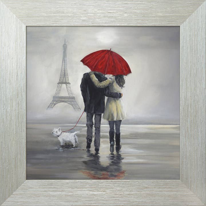Impression encadrée signée Parisian Stroll (26 « x26") pour la vente par Bree Merryn Art Ltd