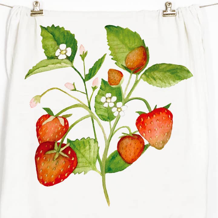 Strawberries Tea Towel for wholesale by Honey Brush Design®