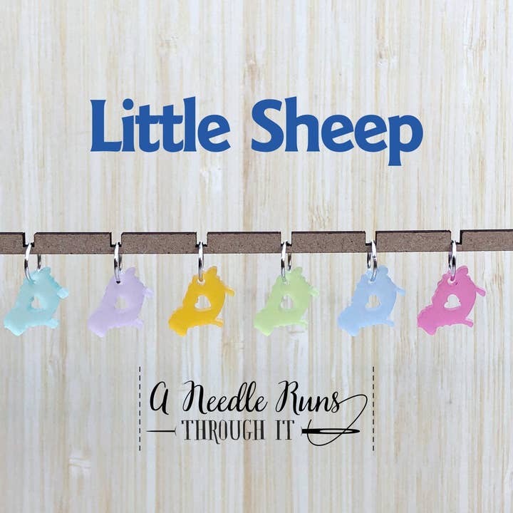 Petits Moutons Pastel - Marqueurs de Mailles (ensemble de 6) pour la vente par A Needle Runs Through It