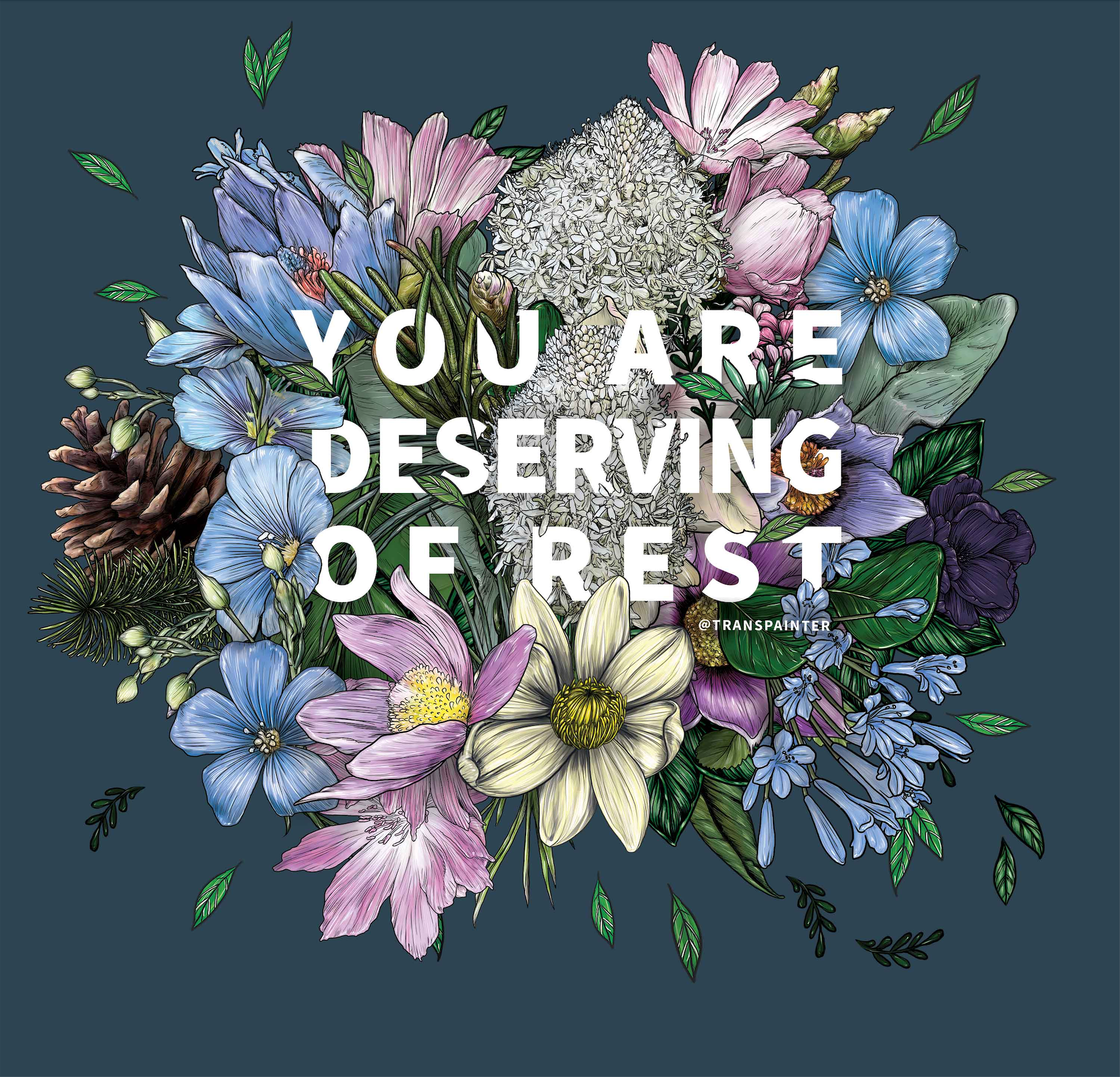 Transpainter - Wholesale Art Print - You Are Deserving of Rest Poster | Self Care Art Print1