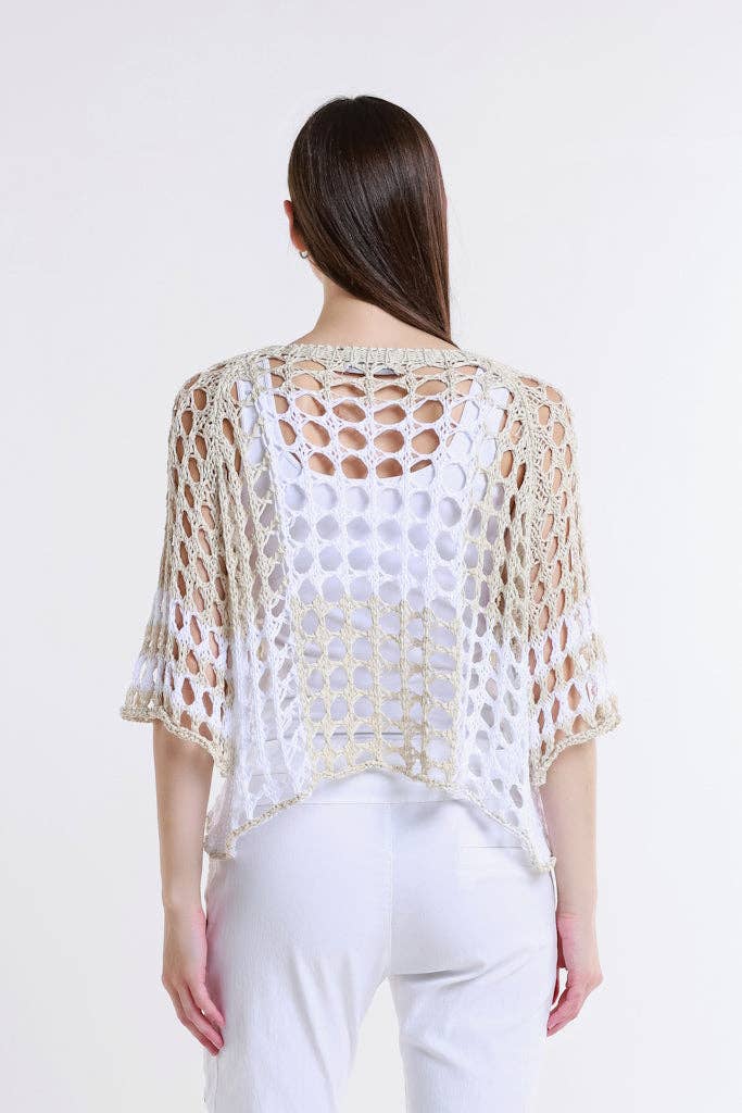 TINA Stephens Italy/Tees By Tina - Vendita all'ingrosso Maglione tricot - Donna - Doris Ballet Slv - Maglia quadrata bicolore (BQ906)11