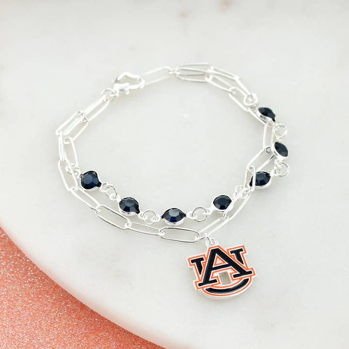 Seasons Jewelry – Engroshandel Armbånd med vedhæng – Auburn papirclips kæde & emalje Logo armbånd