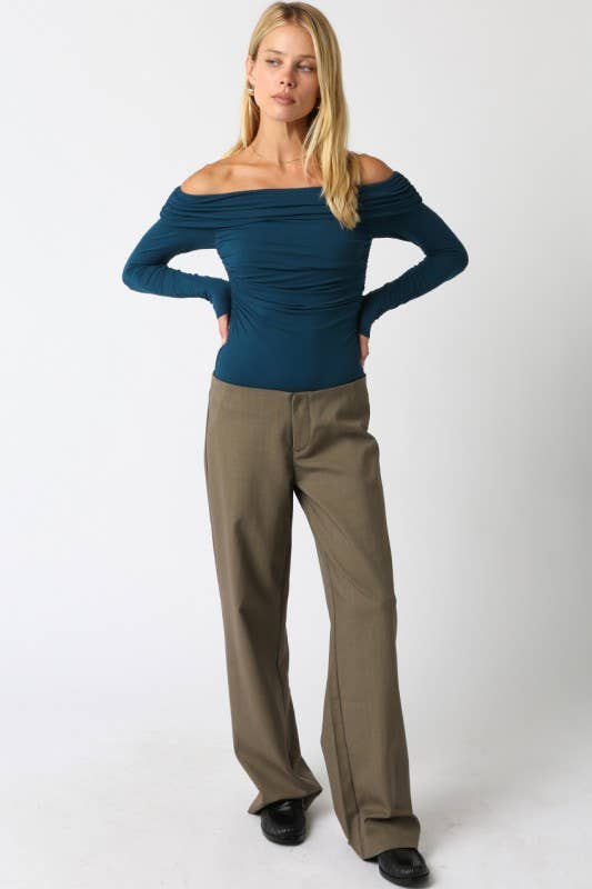 Olivaceous - Wholesale Bodysuit - Women's - Esther Off Bodysuit4