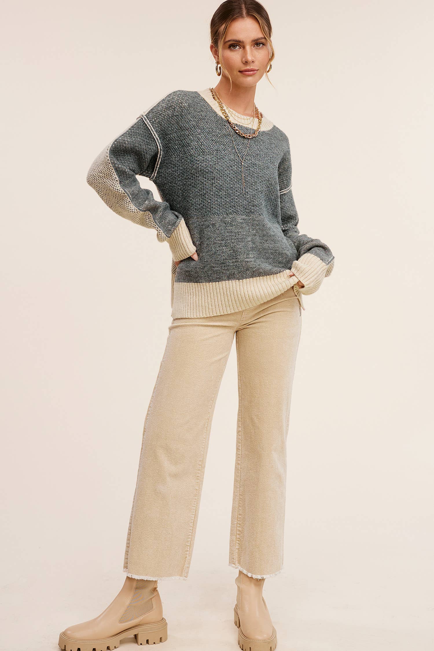 La Miel - Wholesale Pants - Women's - MCP4220-Mineral Washed High Waisted Wide Leg Corduroy Pants14