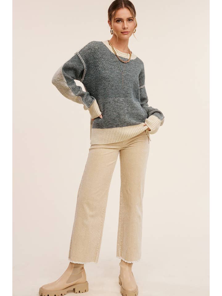 La Miel - Wholesale Pants - Women's - MCP4220-Mineral Washed High Waisted Wide Leg Corduroy Pants14