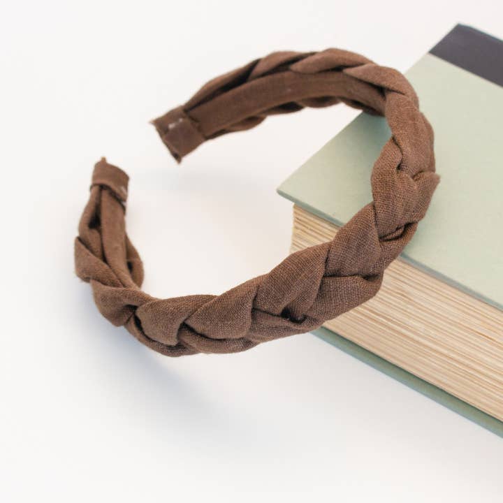 Espresso - Diadema trenzada de lino para venta al por mayor de Fablebands
