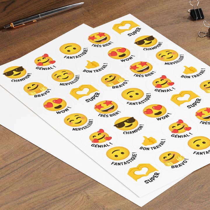 Sticker Sheet French Emoji for wholesale by Sticker Varia