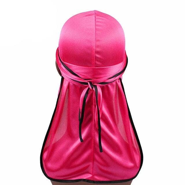 Wholesale Hot Pink Silk Durag w/ Black Lining for your store Faire
