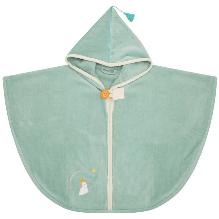 Baby and children's bath cape - The Green Penguin for wholesale by L'Oiseau Bateau