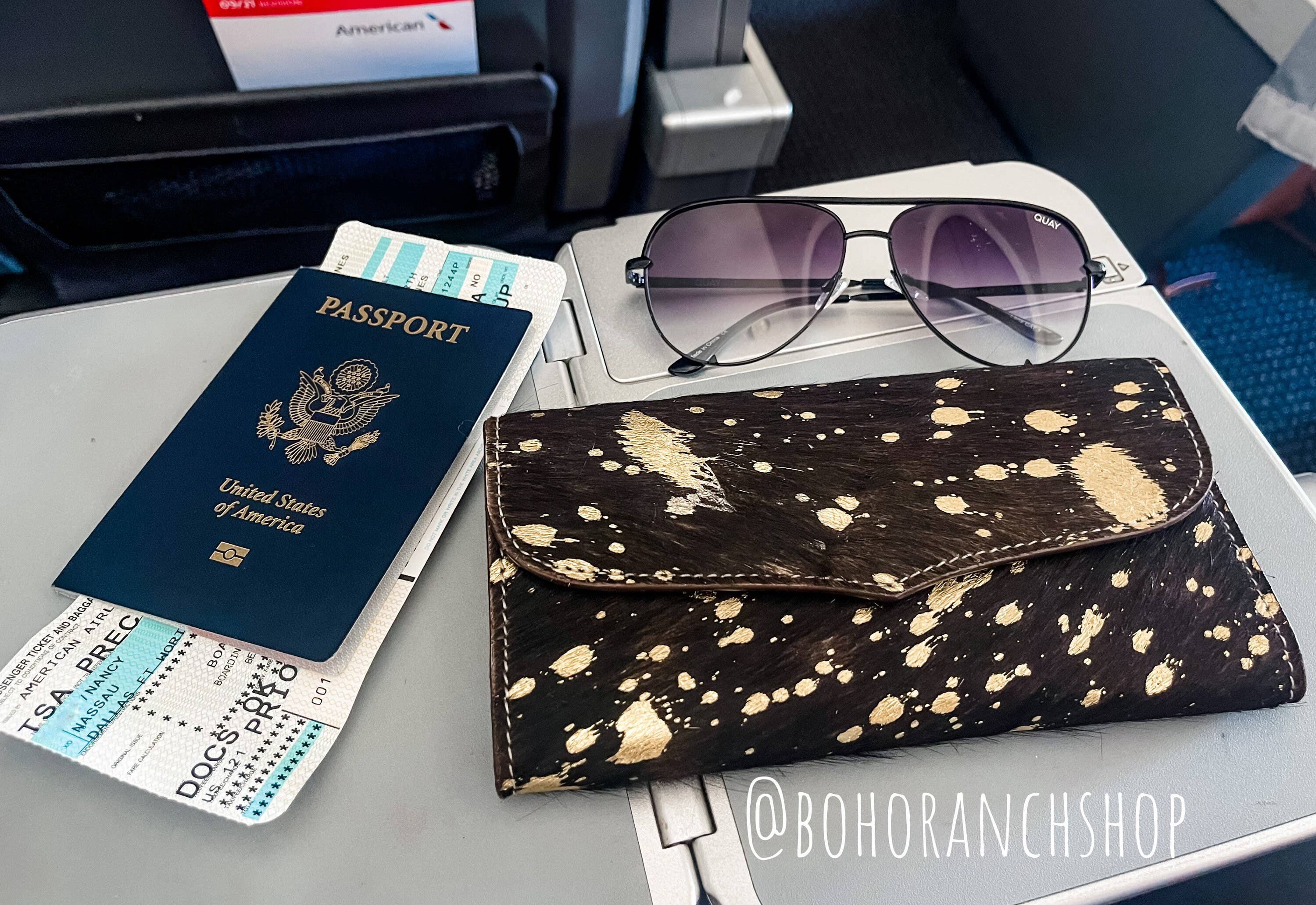 Boho Ranch Shop - Vente Portefeuille – femme - Portefeuille en cuir de vachette Western Hair On Vache1