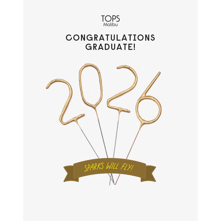 Mini 4" Gouden "2026" Cijfer Sterretjes Kaart - Afstuderen voor wholesale door TOPS Malibu