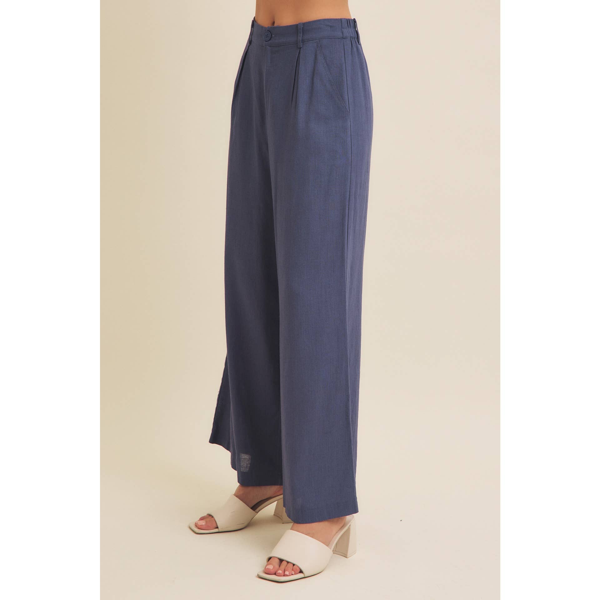 in february - Wholesale Pants - Women's - MINIMALIST MUSE DRAPEY WIDE-LEG LINEN TROUSERS2