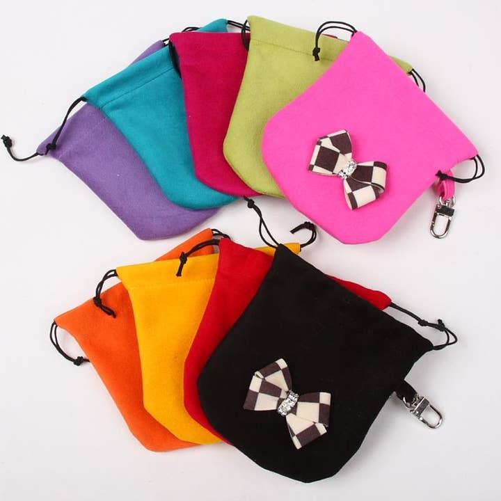 Windsor Check Nouveau Bow Travel Pouch with Bowls for wholesale by Susan Lanci Designs