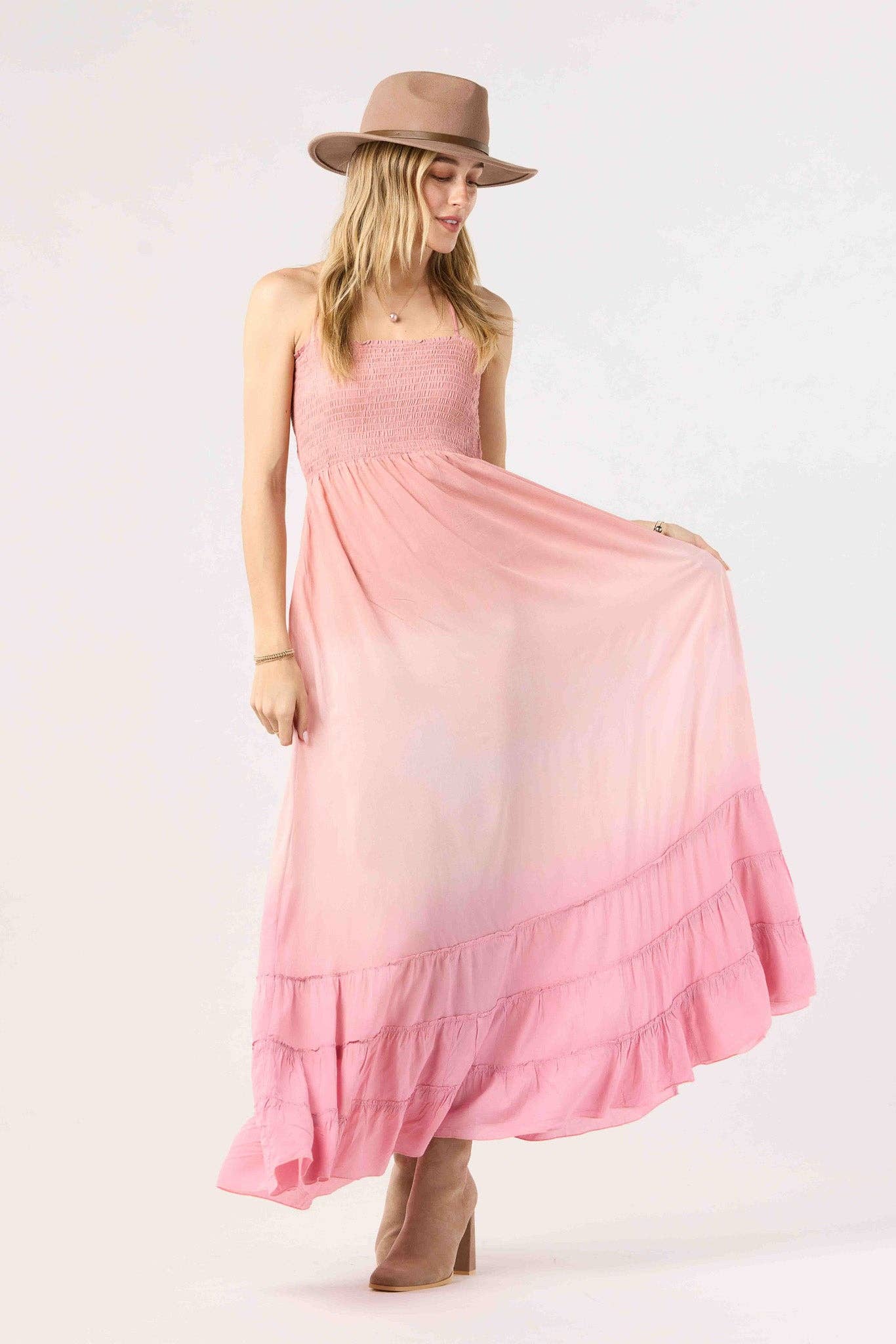 Ombre rose mauve Robe Maxi Bellini en vente sur Faire0