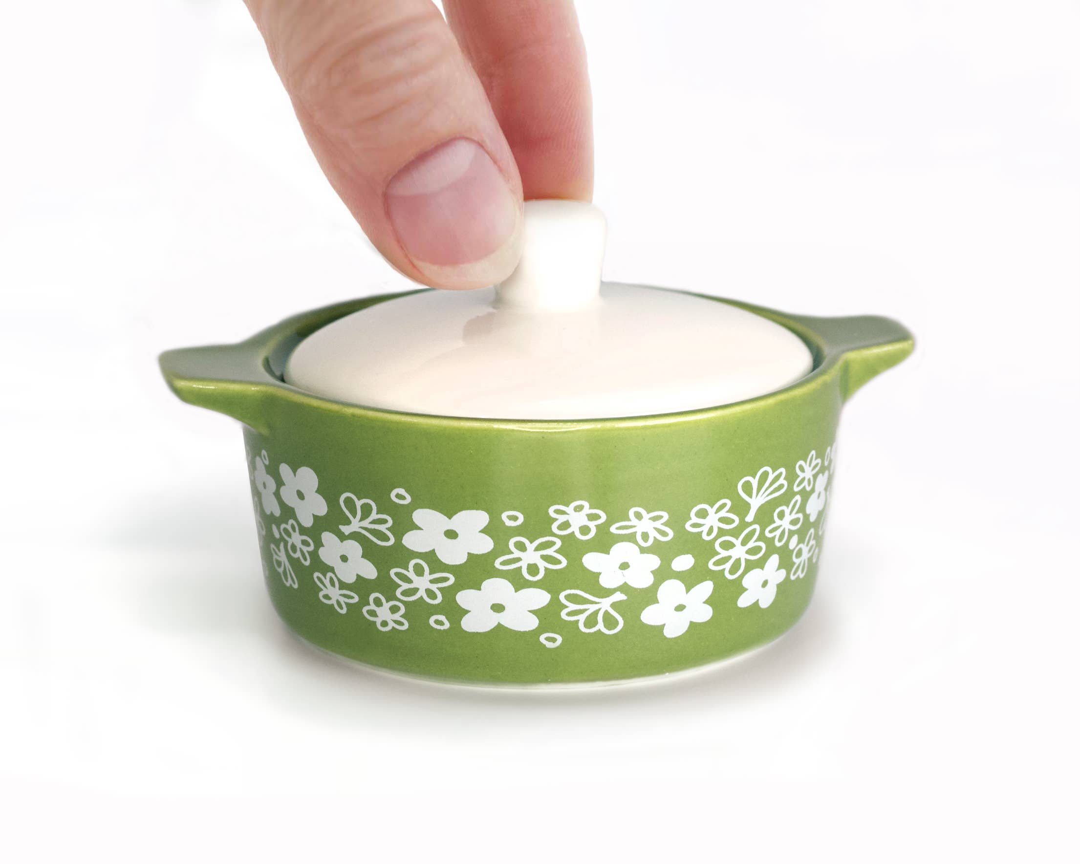 Twinkltoast - Wholesale Jewelry Dish - Pyrex-Inspired Spring Blossom Casserole Ceramic Trinket Box