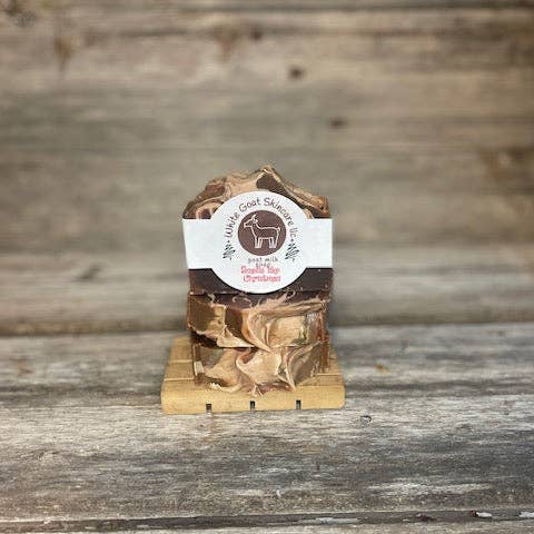 Smells Like Christmas goat milk bar soap for wholesale by White Goat Skincare LLC