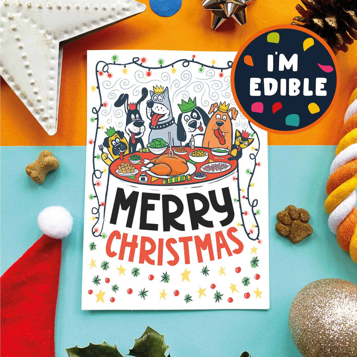 Scoff Paper - Wholesale Pet Treats - Dog - 🍽️ Christmas Dinner – Edible Card for Dogs