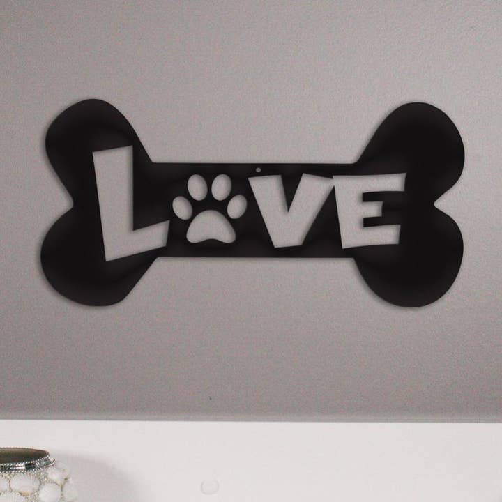 Puppy Love - Décoration murale en métal pour la vente par Furr-Baby Gifts