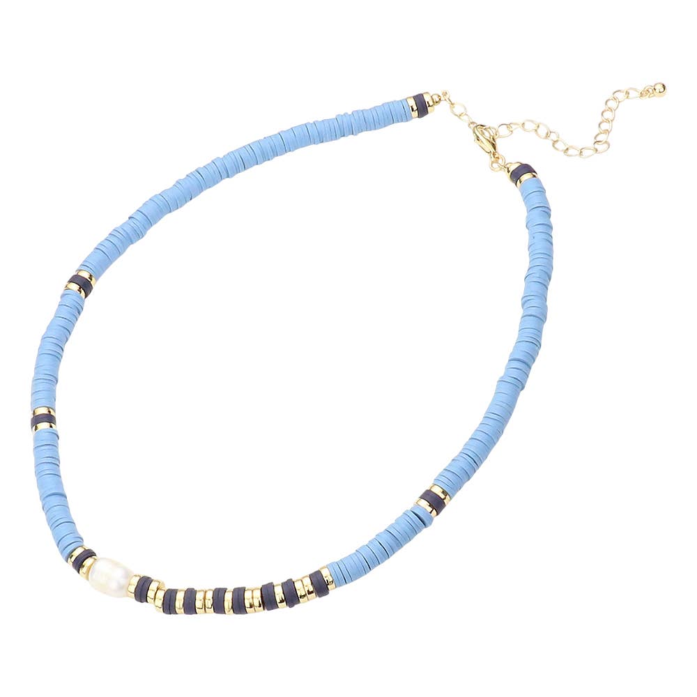 Sensibling Corp. - Wholesale Beaded/Pearl Necklace - Freshwater Pearl Accented Heishi Beaded Necklace1