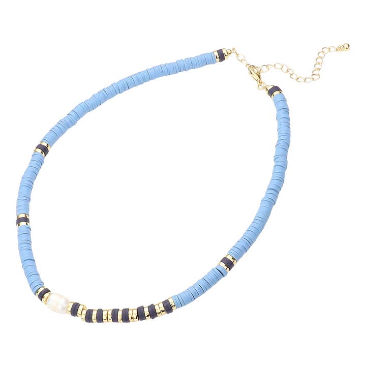 Sensibling Corp. - Wholesale Beaded/Pearl Necklace - Freshwater Pearl Accented Heishi Beaded Necklace1