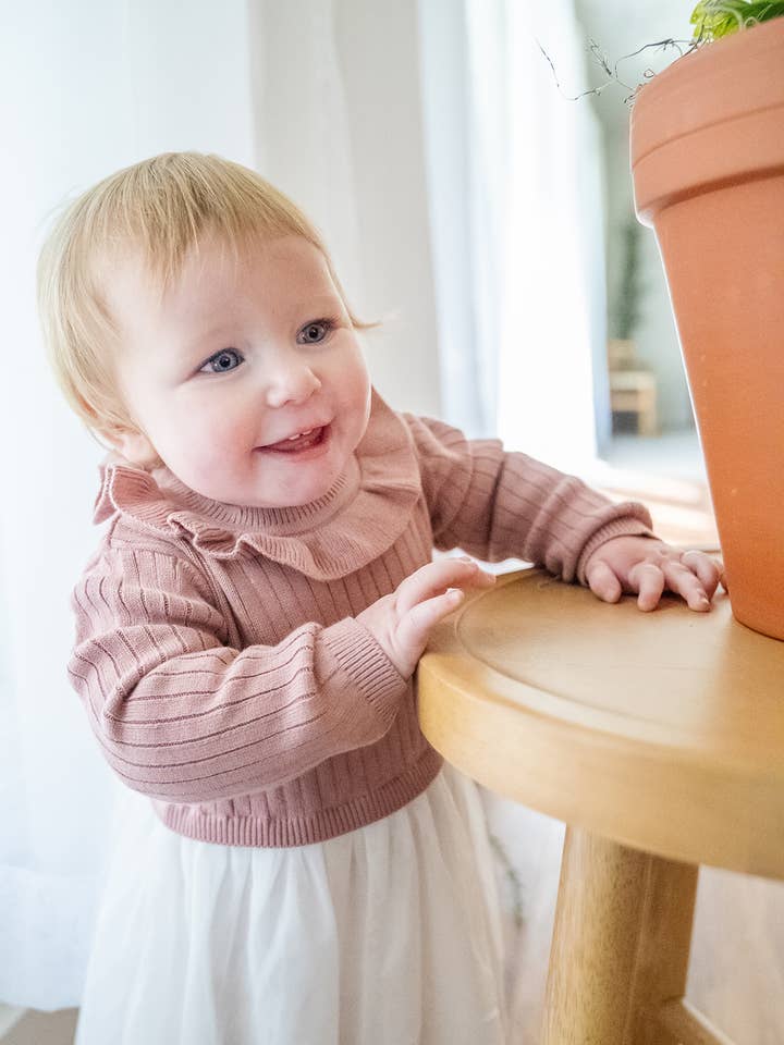 Viverano Organics - Wholesale Dress Set - Baby - Ruffle Neck Sweater Knit Top & Tutu Baby Dress (Organic)