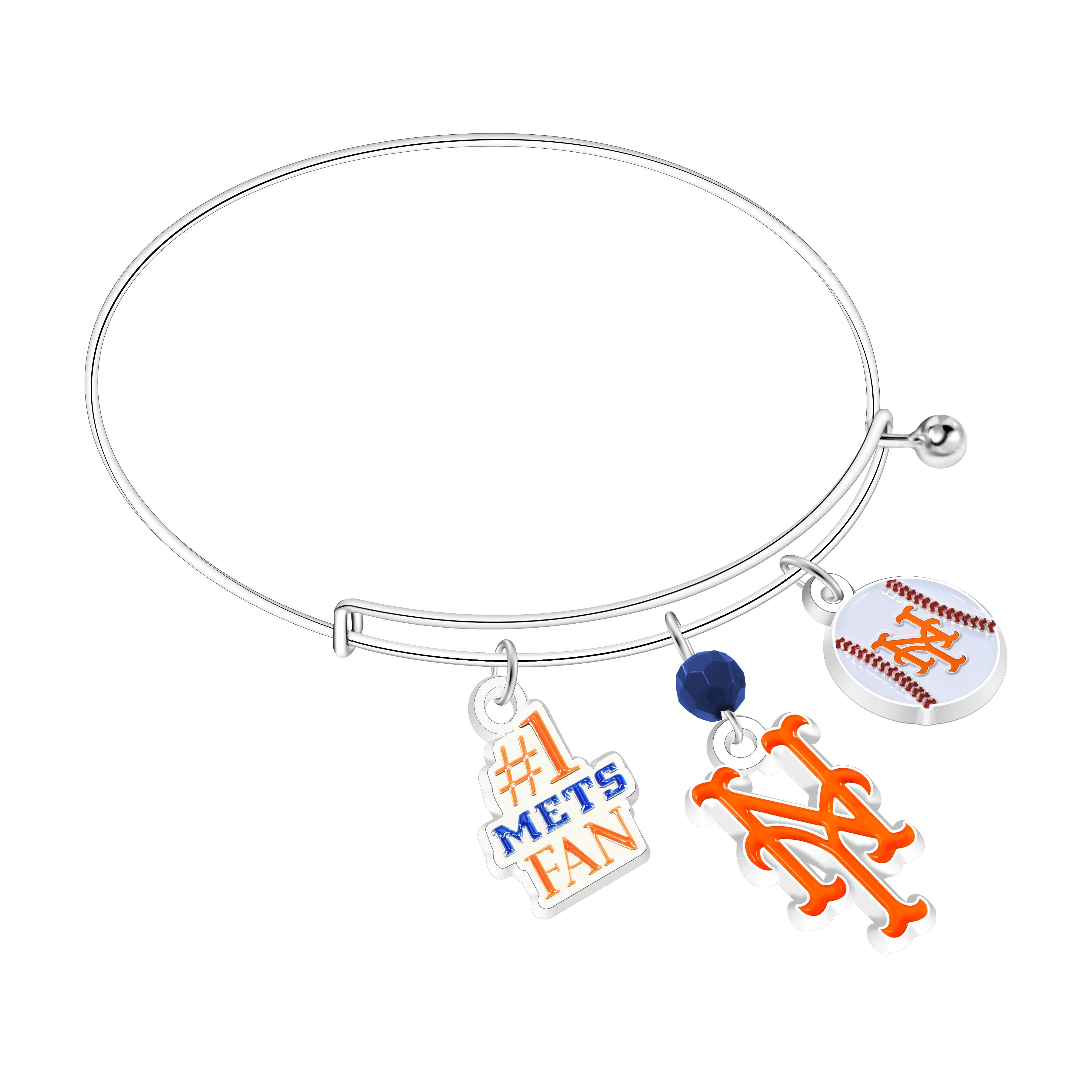 Simran International - Wholesale Charm/Dangle Bracelet - MLB New York Mets Three Charm Logo Bracelet0