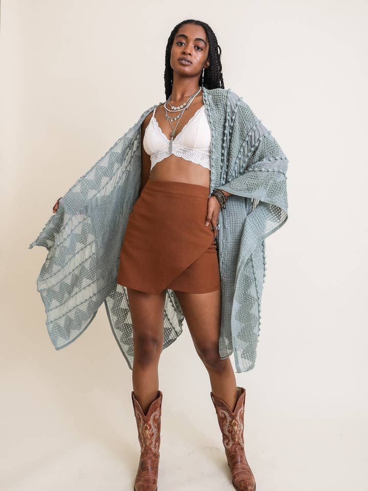 Leto Accessories - Wholesale Kimono – Women's - Embroidered Zig Zag Soft Kimono ⚡️ - Cover Up8