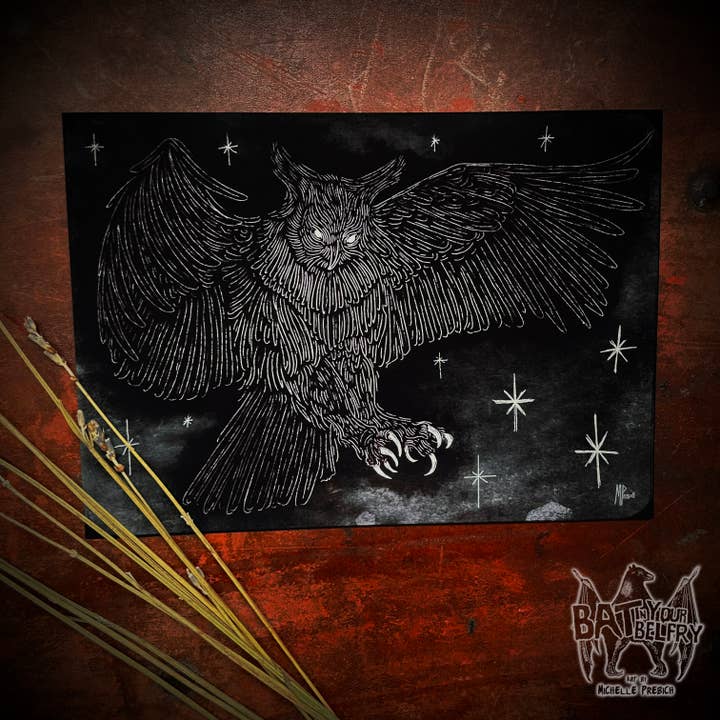 The Great Horned Owl Fine Art Print for wholesale by Bat In Your Belfry