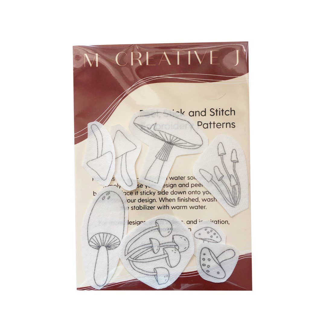 MCreativeJ - Wholesale Embroidery/Cross Stitch Supplies - Mushrooms Hand Embroidery - Peel Stick & Stitch Patterns1