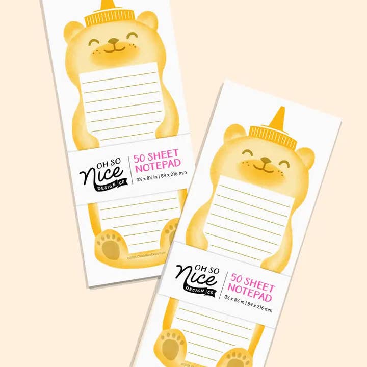 Honey Bear Bottle - Risograph Notepad for wholesale by Oh So Nice Design Co.