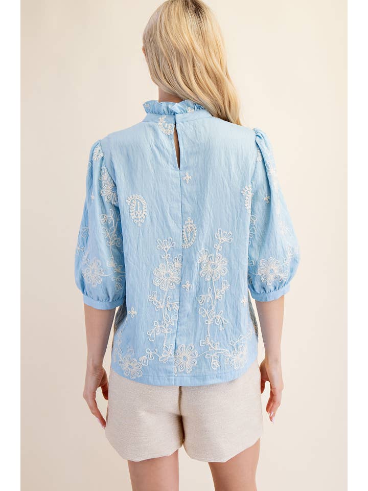 Glam - Vendita all'ingrosso Camicetta - Donna - Top a collo alto con maniche a palloncino