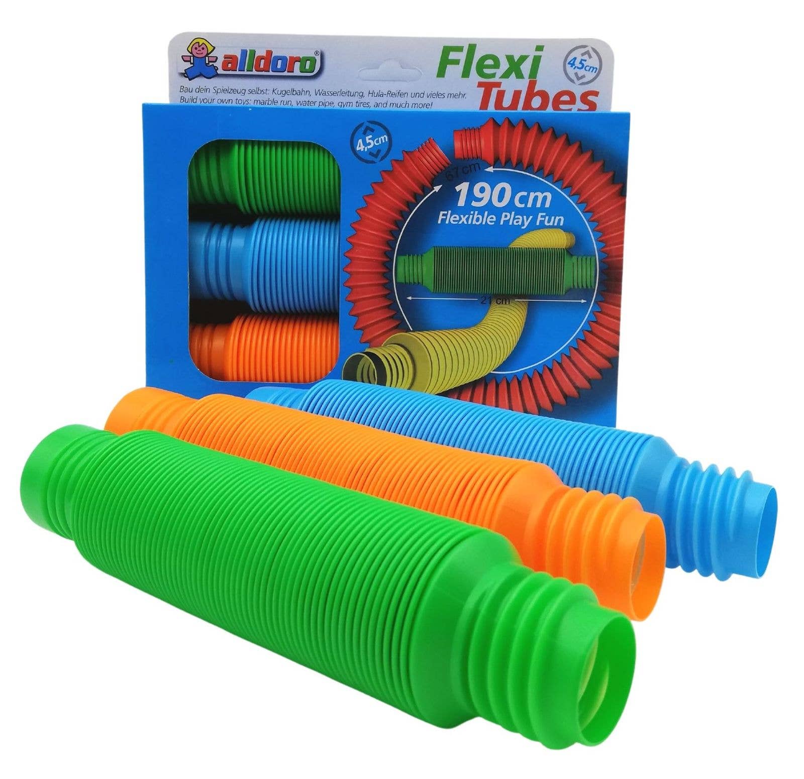 alldoro GmbH - Wholesale Classic Toy - Kids - Flexi tubes, set of 3 stretch tubes, diameter 4.5 cm0