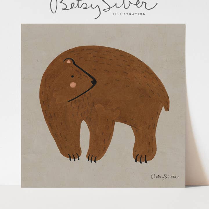 Curious Bear Art Print voor wholesale door Betsy Siber, Illustration