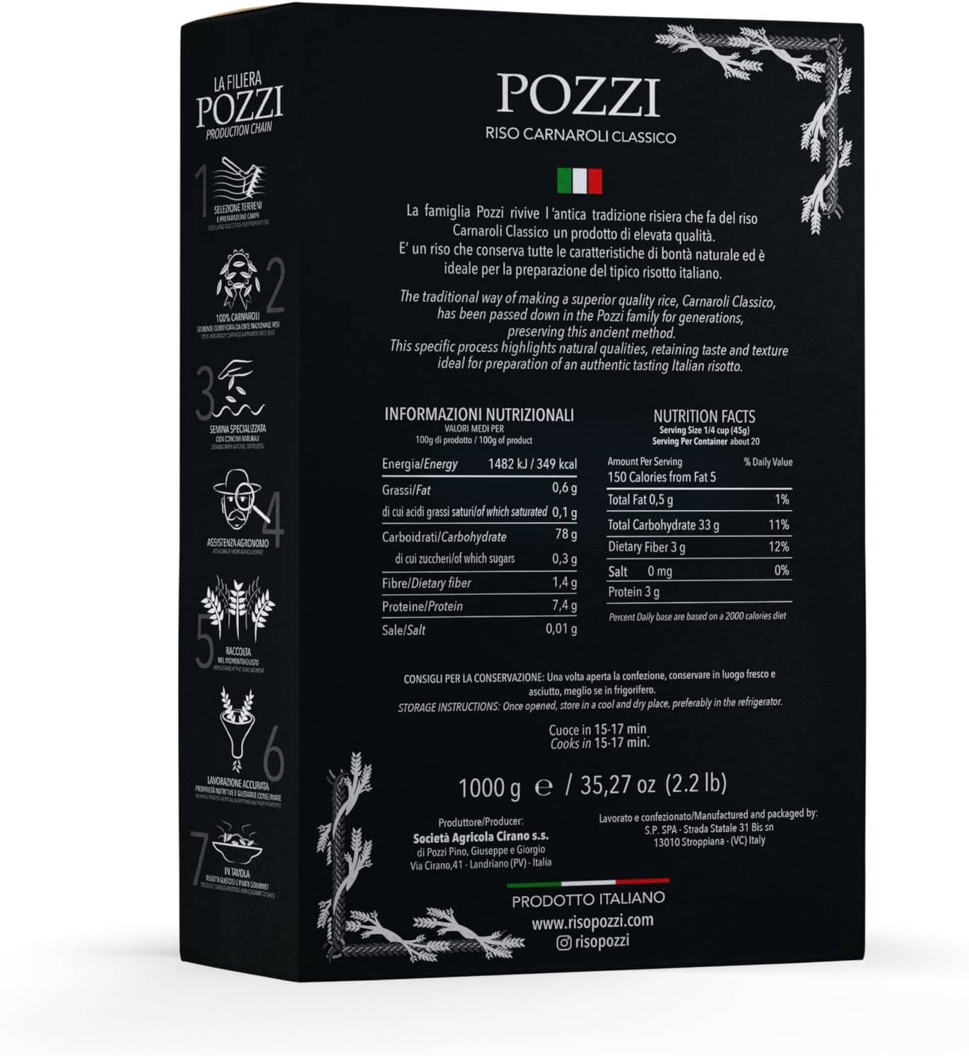 BENVOLIO.BIO by Wizebite S.r.l. SB - Wholesale Rice - POZZI Premium Carnaroli Risotto Rice Chef's Choice 1kg8