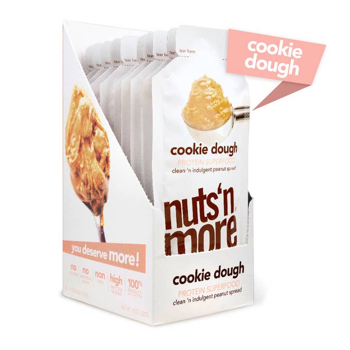 Nuts 'N More - Wholesale Nut Butter - Cookie Dough High Protein Peanut Butter Spread - 10 Pack Snack Size