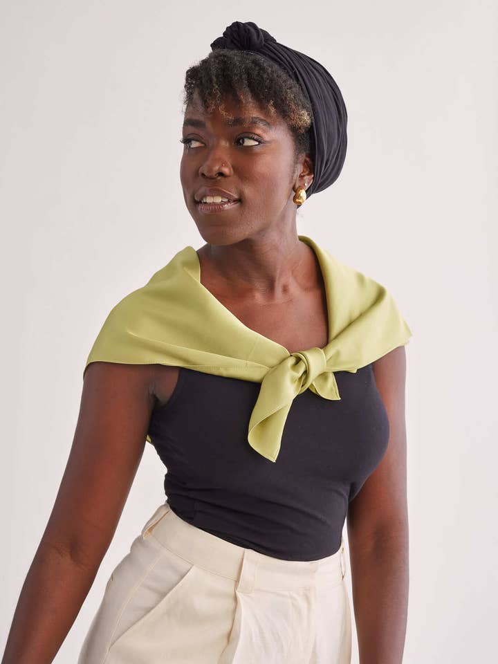 Celery Satin Scarf for wholesale by Grace Eleyae Inc.