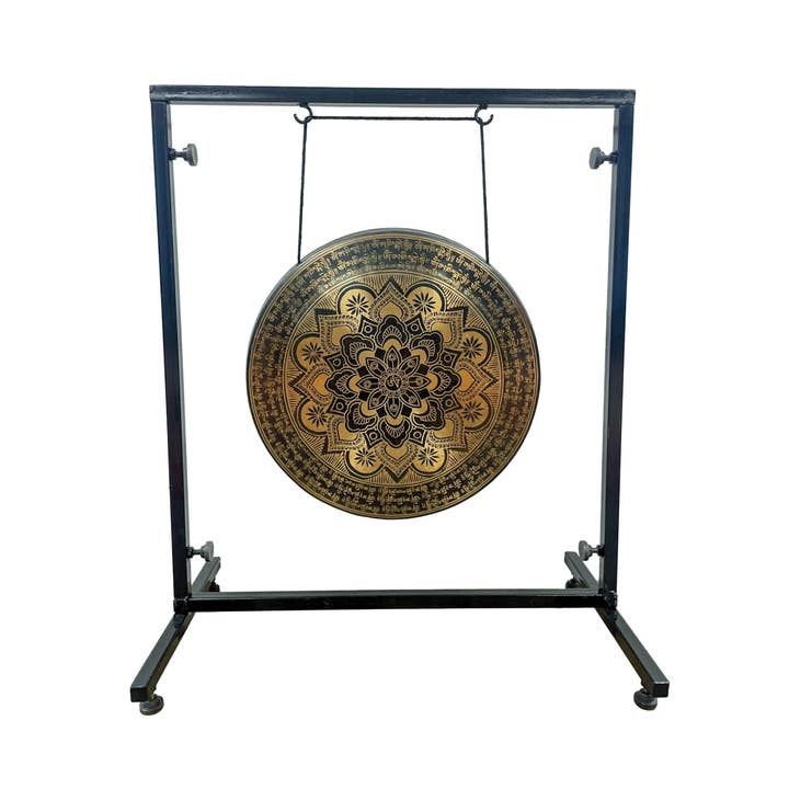 Yak & Yeti - Wholesale Meditation Supplies - Therapy Gong Lotus Sacred Geometry Engraved
1