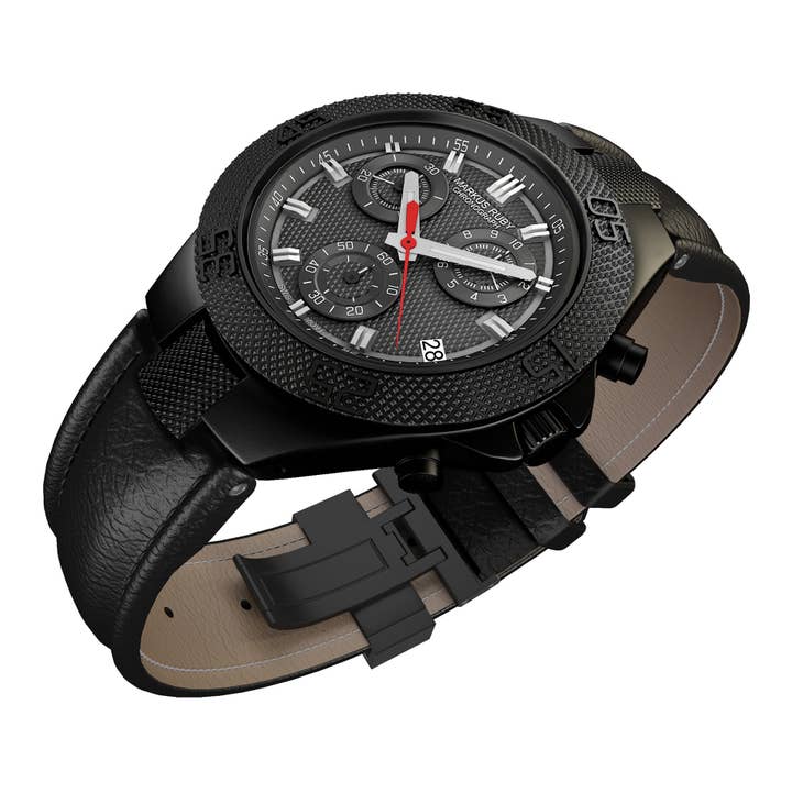 Markus Ruby - Wholesale Polshorloge - Heren - Markus Ruby Chronograph - leren band1