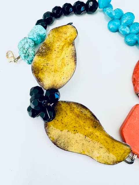 Leaf Necklace Orange for wholesale by Michelle DaRin Jewelry